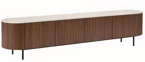 Miotto Ořechový TV stolek Tracino 200 x 40 cm s dekorem travertinu