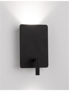 Nova Luce Nástěnné svítidlo ZEN, USB nabíjení LED 5W + 1x3W 3000K + lampička na čtení Barva: Černá