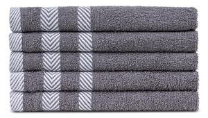 Sada froté ručníků šedá 30 x 50 cm 5 ks