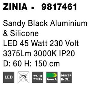 Nova Luce Závěsné svítidlo ZINIA, 60cm, LED 45W 3000K Barva: Černá