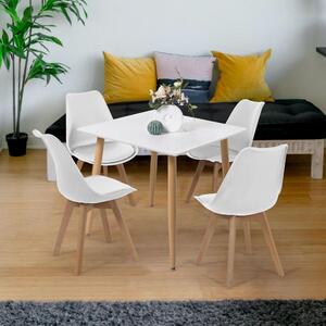 Set jídelního nábytku stůl KIRSA + 4ks židle KINGSTON bílá