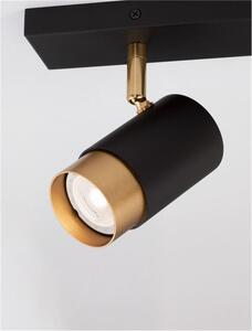 Nova Luce Bodové svítidlo POGNO černá a zlatý hliník GU10 2x10W