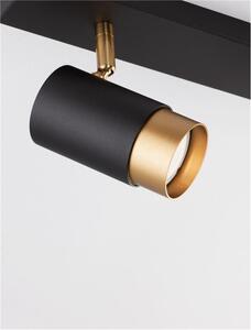 Nova Luce Bodové svítidlo POGNO černá a zlatý hliník GU10 2x10W