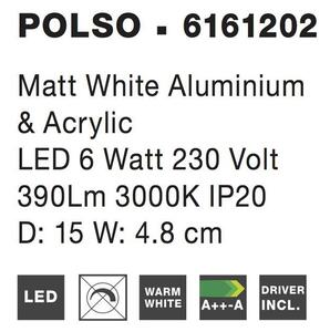Nova Luce Nástěnné svítidlo POLSO matný bílá hliník LED 6W 3000K