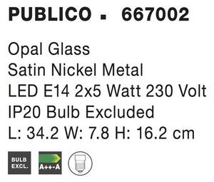 Nova Luce Bodové svítidlo PUBLICO opálové sklo, E14 2x5W