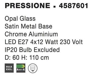 Nova Luce Závěsné svítidlo PRESSIONE opálové sklo, E27 4x12W