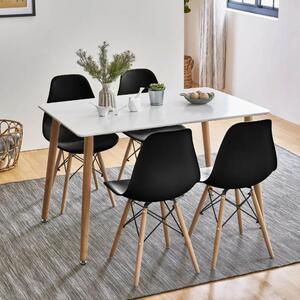 Set jídelního nábytku stůl KARUP + 4ks židle NORDICA černá