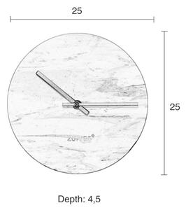 Bílé nástěnné mramorové hodiny ZUIVER MARBLE TIME 25 cm