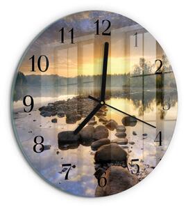 Skleněné nástěnné hodiny Jezero Natura zsoc-fi30-00176293