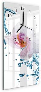 Skleněné hodiny vertikální Orchidej zsppc-30x60-00175259