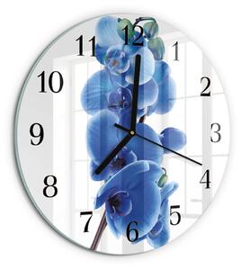 Skleněné nástěnné hodiny Orchidej zsoc-fi30-00176385