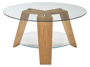 Konferenční stolek ZALIRA dub/sklo