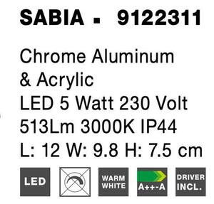 Nova Luce Nástěnné svítidlo SABIA, LED 5W 3000K IP44