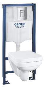 Grohe Solido - Sada pro závěsné WC + klozet a sedátko softclose, rimless, tlačítko Even, chrom 39552000