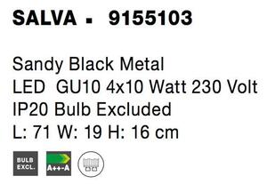 Nova Luce Bodové svítidlo SALVA černý kov GU10 4x10W