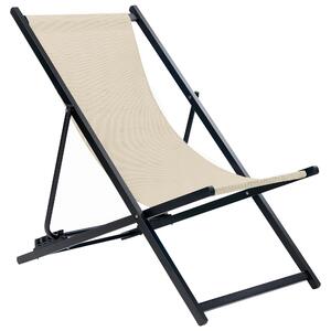 Skládací plážová židle béžová/černá LOCRI II