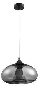 Nova Luce Závěsné svítidlo SAVAZ chromové sklo černý kov černý kabel E27 1x12W