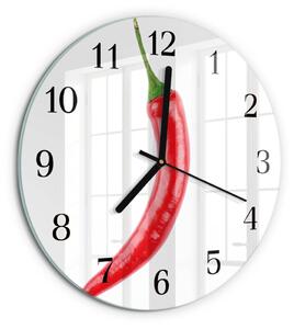 Skleněné nástěnné hodiny Chilli paprička zsoc-fi30-00183550