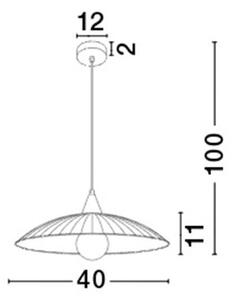 Nova Luce Závěsné svítidlo SHELL chromovaný kov bílá a čiré strukturované sklo E27 1x12W