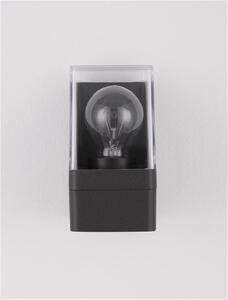 Nova Luce Venkovní nástěnné svítidlo SELENA antracitový hliník a čirý akryl E27 1x12W IP65