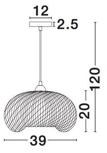 Nova Luce Závěsné svítidlo SCARLET Bambus černý PVC kabel E27 1x12W