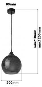 Light for home - Závěsné svítidlo na lanku 19603 "Bubble melon", 1x60W, E27, Černá