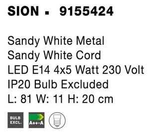 Nova Luce Bodové svítidlo SION bílá kov bílá kabel E14 4x5W