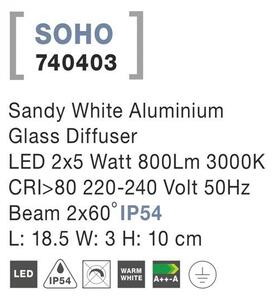 Nova Luce Venkovní nástěnné svítidlo SOHO, LED 2x5W 3000K 2x60st. IP54