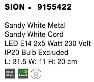Nova Luce Bodové svítidlo SION bílá kov bílá kabel E14 2x5W
