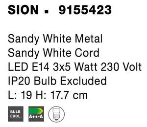 Nova Luce Bodové svítidlo SION bílá kov bílá kabel E14 3x5W