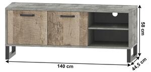 TV stolek Bareni 2D/140 (dub pískový + šedá). Vlastní profesionální přeprava až k Vám domů 1034123
