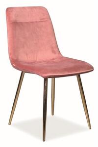 Židle Eros Velvet, antická růžová sametová/zlatá