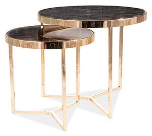 Konferenční stolek Dalia II, imitace mramoru/zlatá