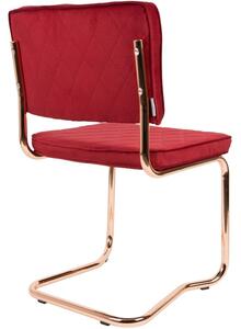 Červená látková prošívaná jídelní židle ZUIVER DIAMOND KINK