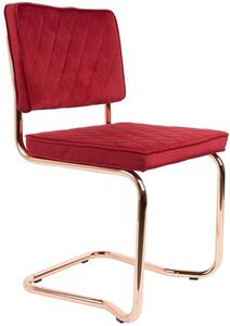 Červená látková prošívaná jídelní židle ZUIVER DIAMOND KINK