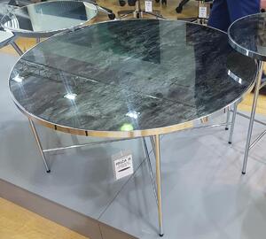 Konferenční stolek Ibiza B, mramor/stříbrná