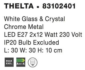 Nova Luce Stropní svítidlo THELTA stropní svítidlo křišťál a bílé sklo E27 2x12W