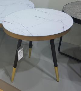 Odkládací stolek Vega C, mramor/černá/zlatá