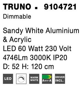 Nova Luce Závěsné svítidlo TRUNO bílá hliník a akryl LED 60W 3000K stmívatelné