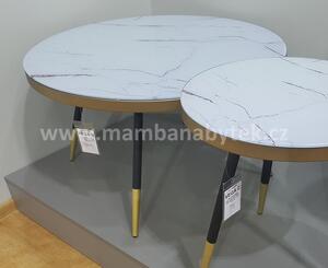 Konferenční stolek Vega B, mramor/černá/zlatá