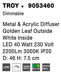 Nova Luce Stropní svítidlo TROY, LED 40W 3000K stmívatelné