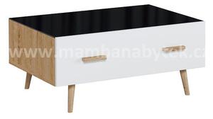 Konferenční stolek Brillo, bílá/dub ribeck