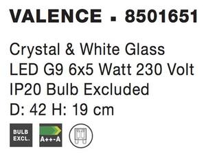 Nova Luce Stropní svítidlo VALENCE čirý křišťál a bílé sklo G9 6x5W