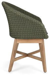 Zeleno-šedá pletená zahradní židle Bizzotto Coachella