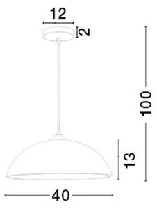 Nova Luce Závěsné svítidlo VINCA, bílé sklo, 40cm, E27 1x12W