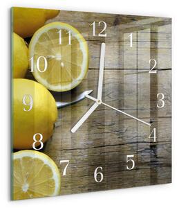 Skleněné hodiny Šťavnaté citrony zskb-30x30-00090978