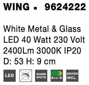 Nova Luce Stropní svítidlo WING bílá kov a sklo LED 40W 3000K