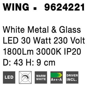 Nova Luce Stropní svítidlo WING bílá kov a sklo LED 30W 3000K