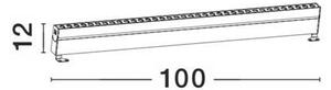 Nova Luce WALL WASHER černý hliník a sklo LED Chip Cree 48W 3000K DC24V nastavitelné 30st. IP67 Max Power 300W