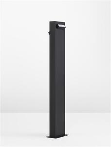 Nova Luce Venkovní sloupkové svítidlo ZELDA černý hliník a akrylový difuzor proti oslnění LED 9W 3000K IP65